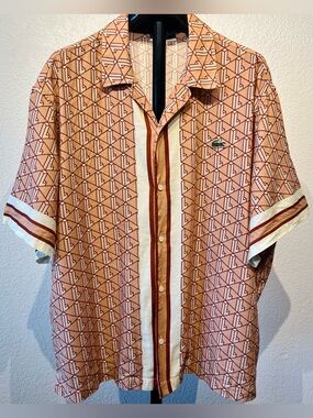Lacoste Straight Cut Monogram Shirt - Size 43 FR | L/XL US (Men’s)